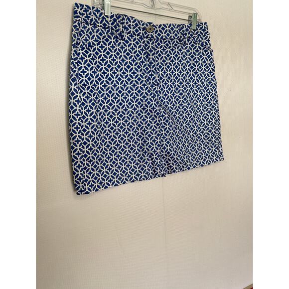 Charter Club Blue White Skort Women‎ Size 12 Geometric Knee Length - Picture 3 of 8